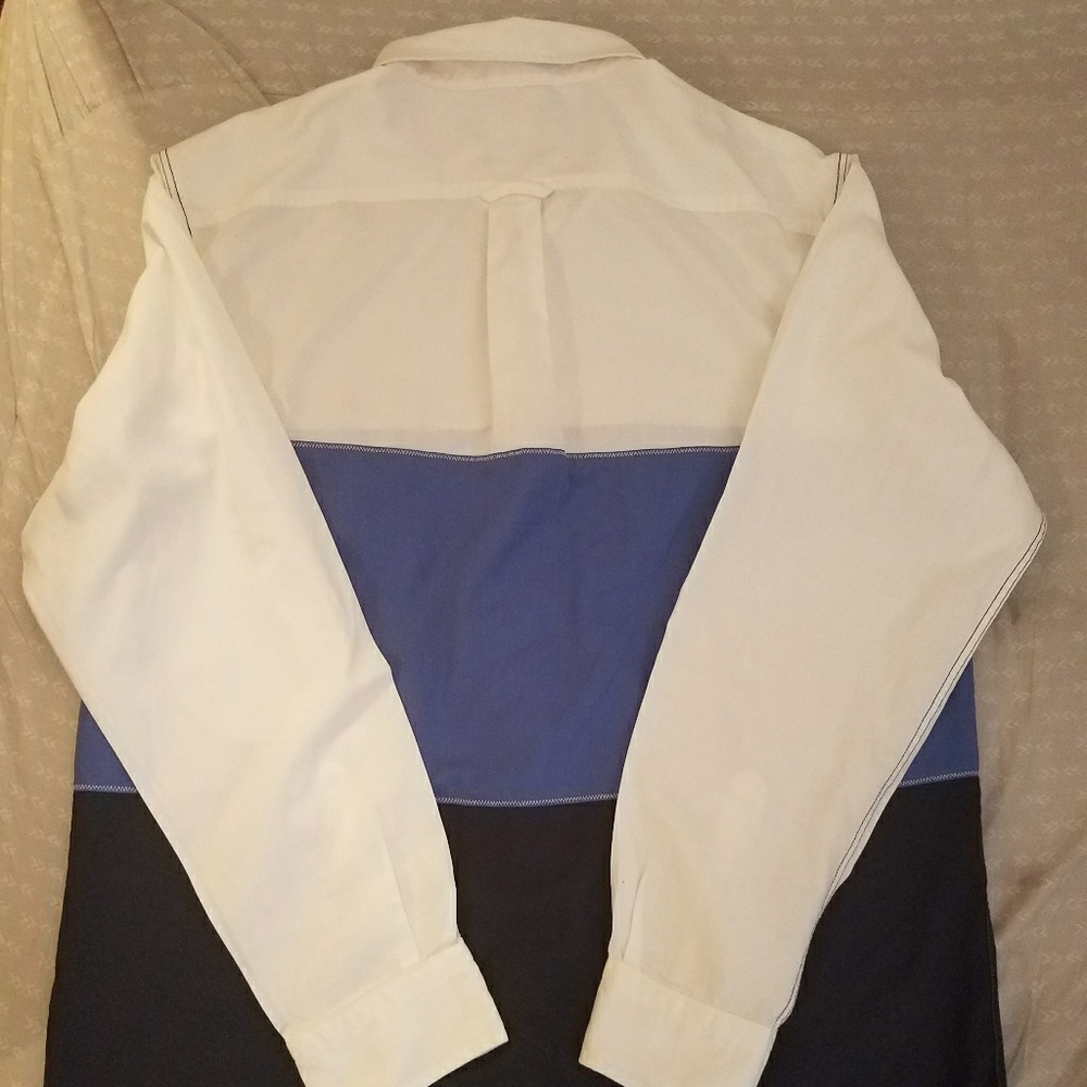 Nautica Tri-Color Block Elbow Patch Button Down L - image 3